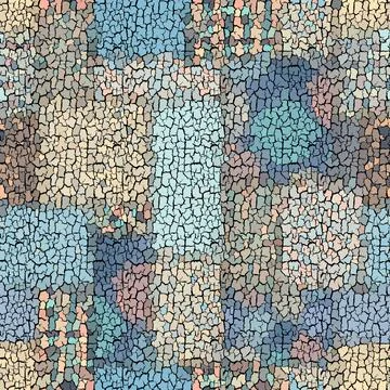 Seamless grunge abstract square pattern. Paint grunge cracks. Illustrazione stock