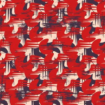 Seamless grunge backdrop with hand drawn abstract repeat colorful shapes Stock Illustration