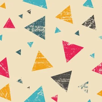 Seamless grunge triangle pattern Stock Illustration