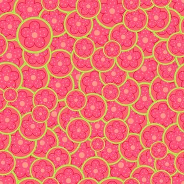 Seamless guava fruit pattern leaves background. 스톡 일러스트