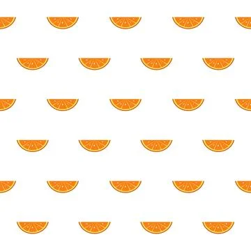 Seamless Half Orange Slice Pattern Illustrazione stock