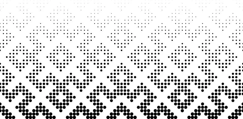 Seamless halftone vector background .Middle fade out. Based on Russian tradit Stock Illustration
