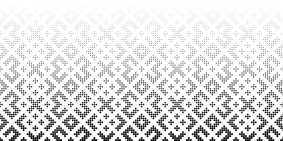 Seamless halftone vector background.Filled with black circles . 71 figures in Illustrazione stock