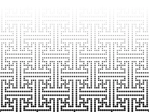 Seamless halftone vector background.Filled with black circles . Stock Illustration