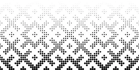 Seamless halftone vector background.Middle fade out. 37 figures in height. Illustrazione stock