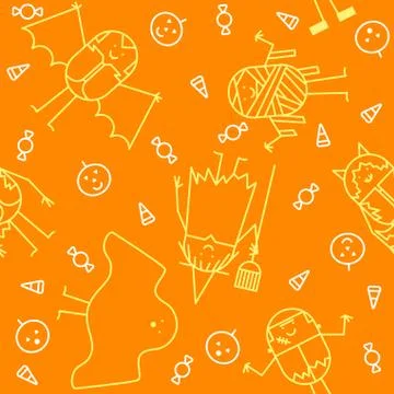 Seamless Halloween background Stock Illustration