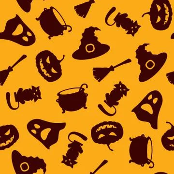 Seamless halloween background Stock Illustration