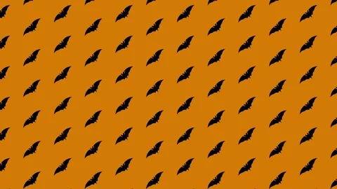 Seamless Halloween Black Bat Pattern Background Loop Stock Footage 318343905