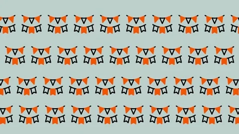 Seamless Halloween Bunting Pattern. Stock Footage 325389664