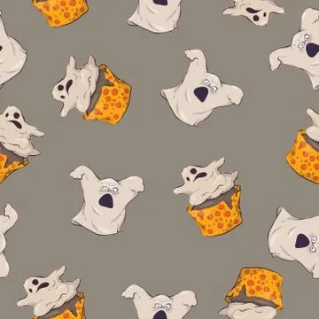 Seamless halloween party pattern wrapping with decorations Stock Illustration