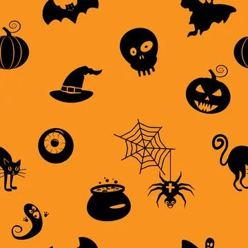 Seamless Halloween pattern background vector illustration Stock Illustration