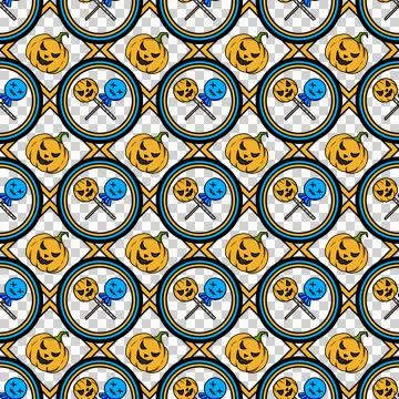 Seamless Halloween Pattern Featuring Jack O Lantern Pumpkins Crossed Lollipop Stock Illustration