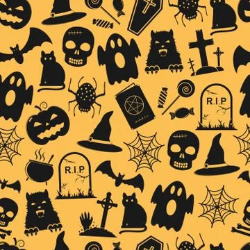 Seamless halloween pattern Stock Illustration