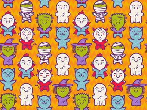 Seamless Halloween pattern 库存插图