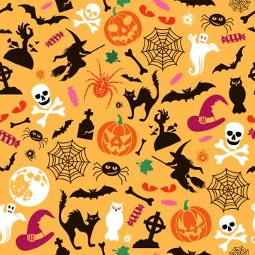 Seamless Halloween Pattern Stock Illustration