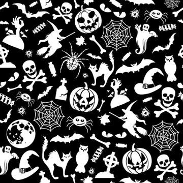 Seamless Halloween Pattern Stock Illustration