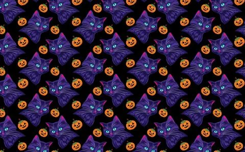 Seamless Halloween pattern Stock Illustration