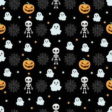 Seamless halloween pattern. Stock Illustration