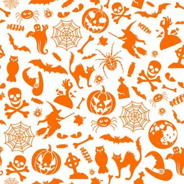 Seamless Halloween Pattern 스톡 일러스트