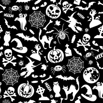 Seamless Halloween Pattern 库存插图