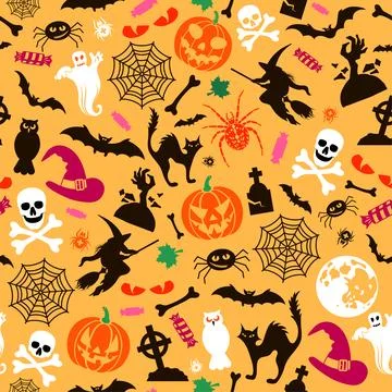 Seamless Halloween Pattern Stock Illustration
