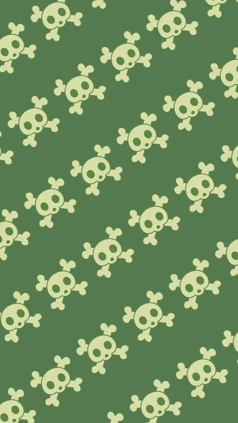 Seamless Halloween pattern of skull and crossbones on an abstract background Stock Footage 343806518