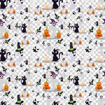 Seamless Halloween Pattern Vector Art Illustration Illustrazione stock