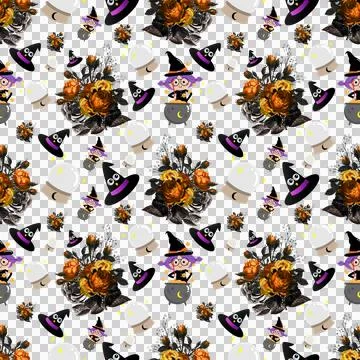 Seamless Halloween Pattern Vector Art Illustration Stock Illustration