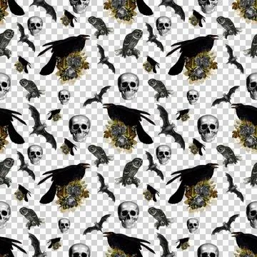 Seamless Halloween Pattern Vector Art Illustration Illustrazione stock