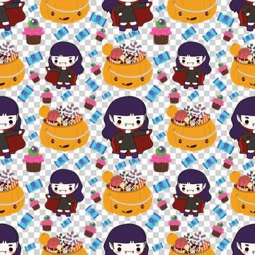 Seamless Halloween Pattern Vector Art Illustration Stock Illustration