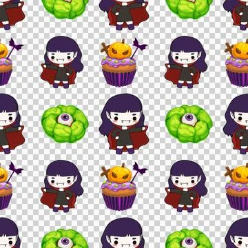 Seamless Halloween Pattern Vector Art Illustration Illustrazione stock