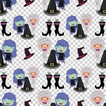 Seamless Halloween Pattern Vector Art Illustration Stock Illustration