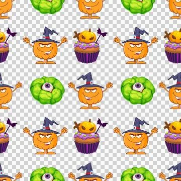 Seamless Halloween Pattern Vector Art Illustration Stock Illustration