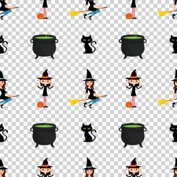 Seamless Halloween Pattern Vector Art Illustration Stock Illustration