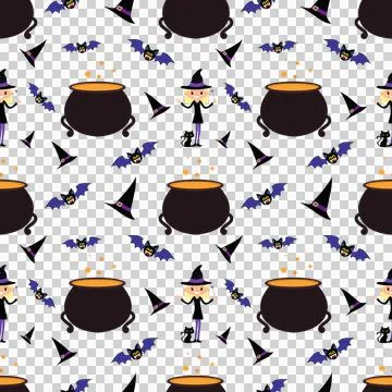 Seamless Halloween Pattern Vector Art Illustration Illustrazione stock