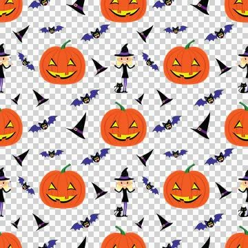 Seamless Halloween Pattern Vector Art Illustration Stock Illustration