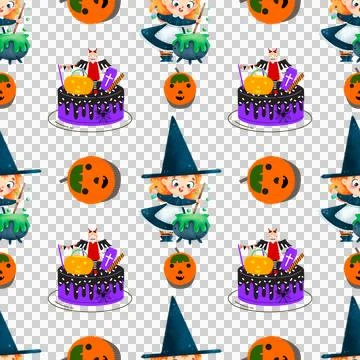 Seamless Halloween Pattern Vector Art Illustration Stock Illustration