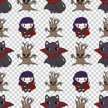 Seamless Halloween Pattern Vector Art Illustration Stock Illustration