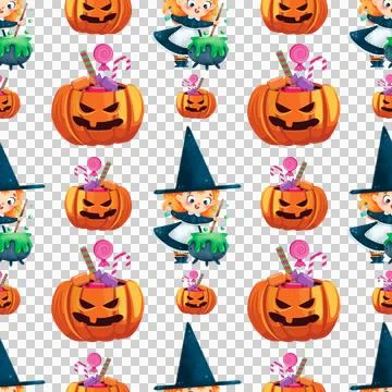 Seamless Halloween Pattern Vector Art Illustration Stock Illustration