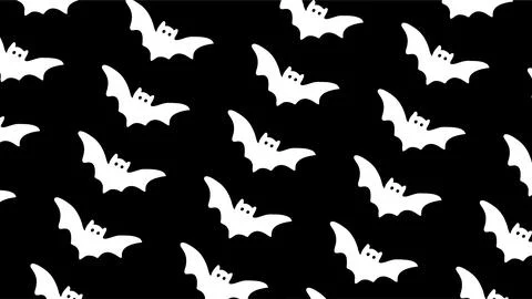 Seamless Halloween pattern with white flying bats on a black background vec.. イラスト素材