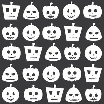 Seamless Halloween Pumpkin Pattern Background Stock Illustration