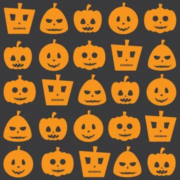 Seamless Halloween Pumpkin Pattern Stock Illustration