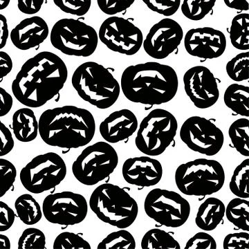Seamless halloween pumpkins background Stock Illustration