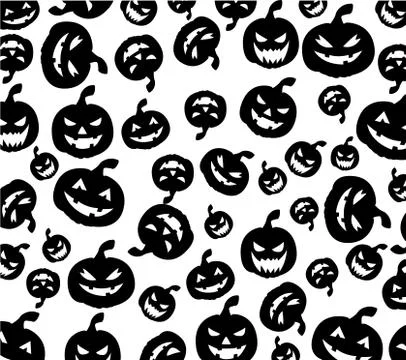 Seamless Halloween pumpkins background Stock Illustration