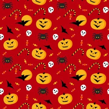 Seamless halloween vector pattern 스톡 일러스트