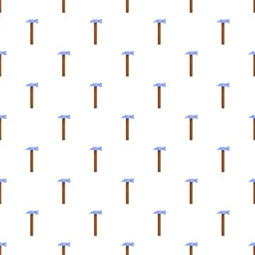 Seamless hammer pattern creating repeating tool background Stockillustratie
