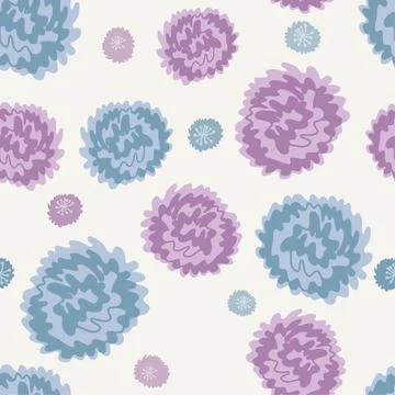 SEAMLESS HAND DRAW DOODLE CUTE FLOWER PATTERN BACKGROUND Stock Illustration