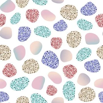 Seamless hand draw elelments  pattern background with multicour glitter dot s Illustrazione stock
