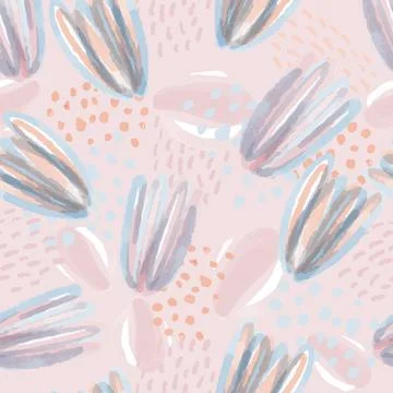 Seamless hand draw flower pattern background , greeting card Illustrazione stock