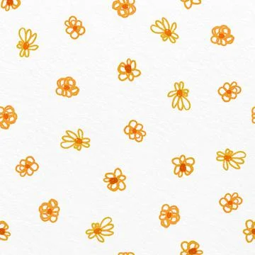 Seamless hand draw flower pattern on paper background , greeting card Stock Illustration